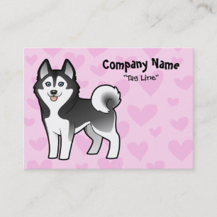 Carte De Visite Amour de chien de traîneau sibérien/Malamute