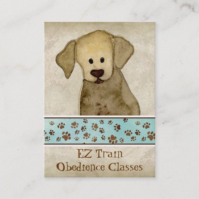 Carte De Visite "Amour de chiot," soin de jour Brown de chienchien (Devant)