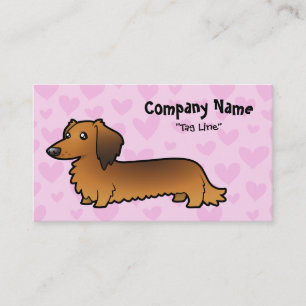 Carte De Visite Amour de teckel (à cheveux longs)