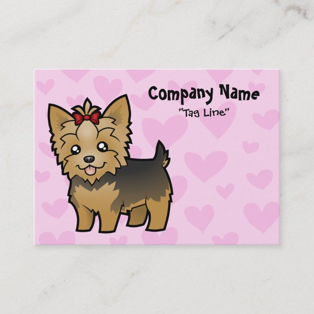 Carte De Visite Amour de Yorkshire Terrier (cheveux courts avec (Devant)
