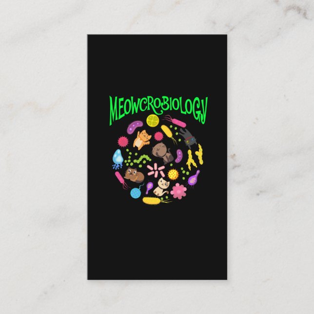 Carte De Visite Amoureux des chats scientifique en microbiologie C (Devant)
