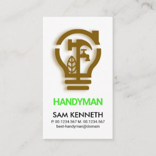 Carte De Visite Ampoule artificielle Accueil Hammer Motif Handyman