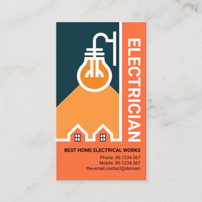 Carte De Visite Ampoule de rue créative sur les maisons Electricie (Devant)