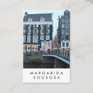 Carte De Visite Amsterdam Canal Twilight Photo Voyage Tourisme