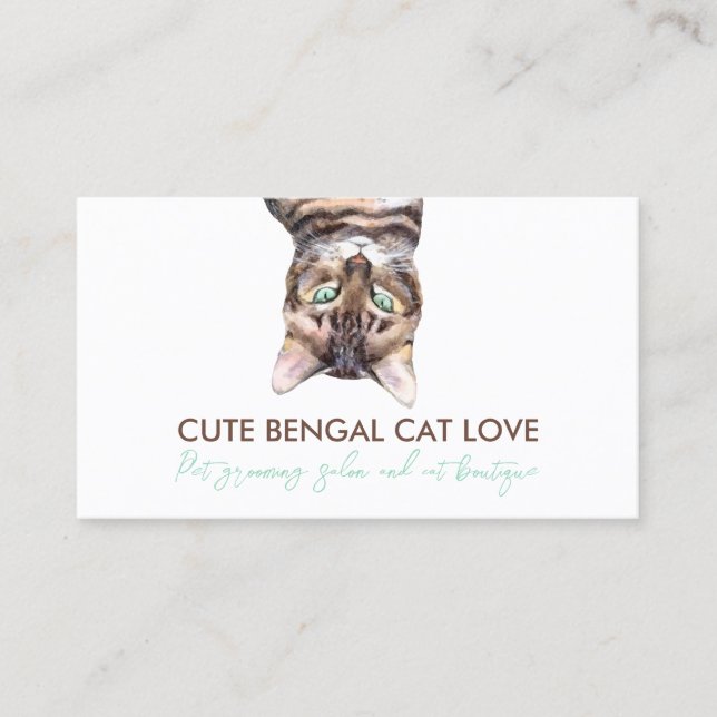 Carte De Visite Amusant animal de compagnie Sitter Bengal Chat (Devant)