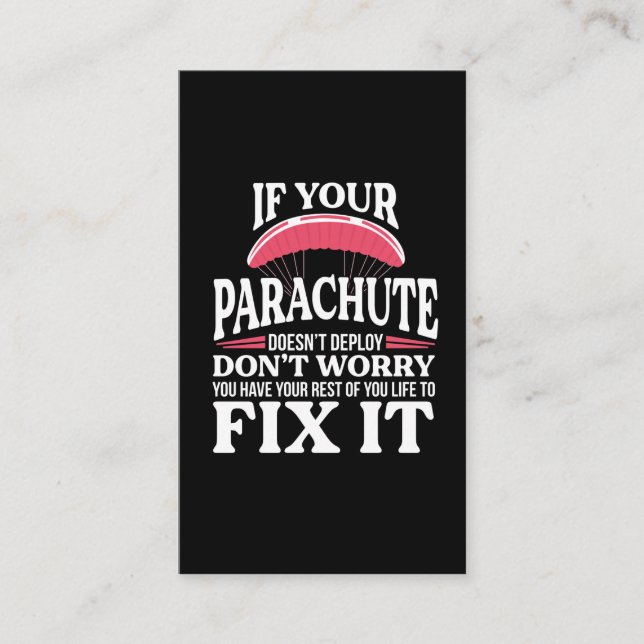 Carte De Visite Amusant cadeau Skydiving Parachute Hilarive Skydiv (Devant)