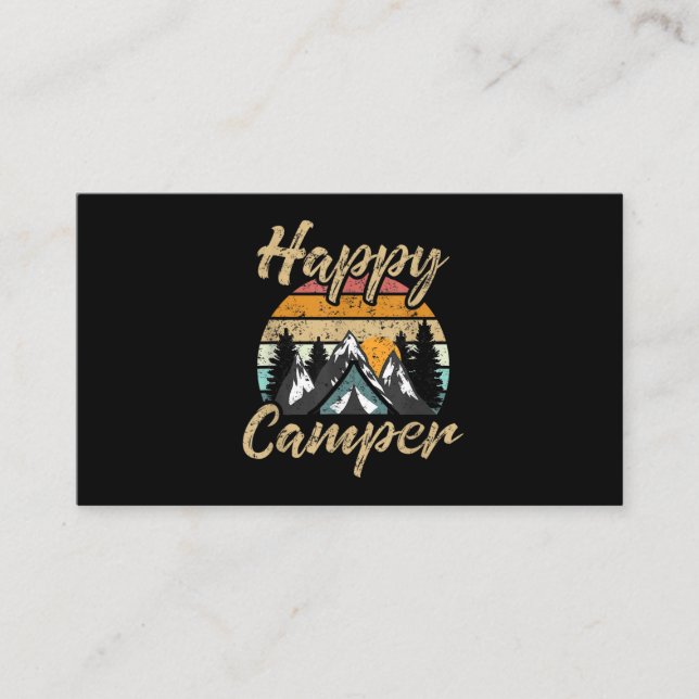 Carte De Visite Amusant Camping Randonnée Lover Présente Happy Cam (Devant)