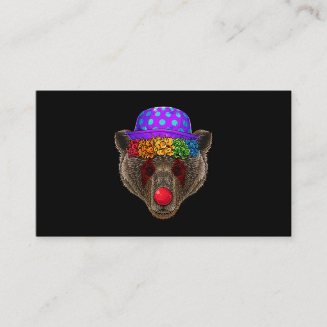 Carte De Visite Amusant Clown Ours Cirque Costume de Carnaval Thèm (Devant)