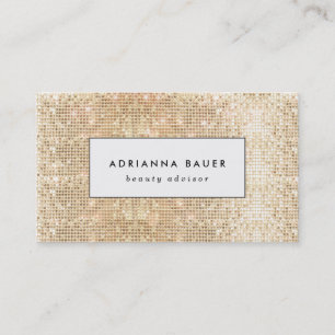 Carte De Visite Amusant élégant Faux Gold Sequin Motif Spa de beau