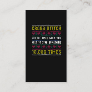 Carte De Visite Amusant Humour de croix couchée Crafty Needlepoint