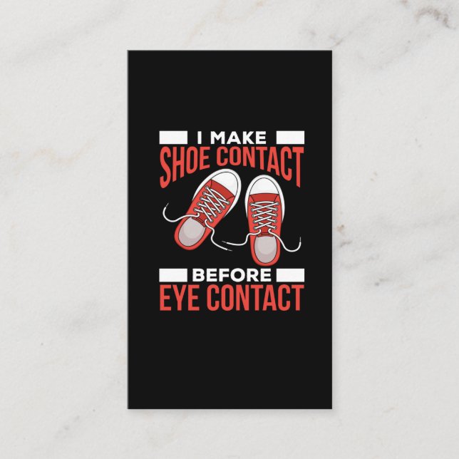 Carte De Visite Amusant introverti Chaussure Avoid Eye Contact (Devant)