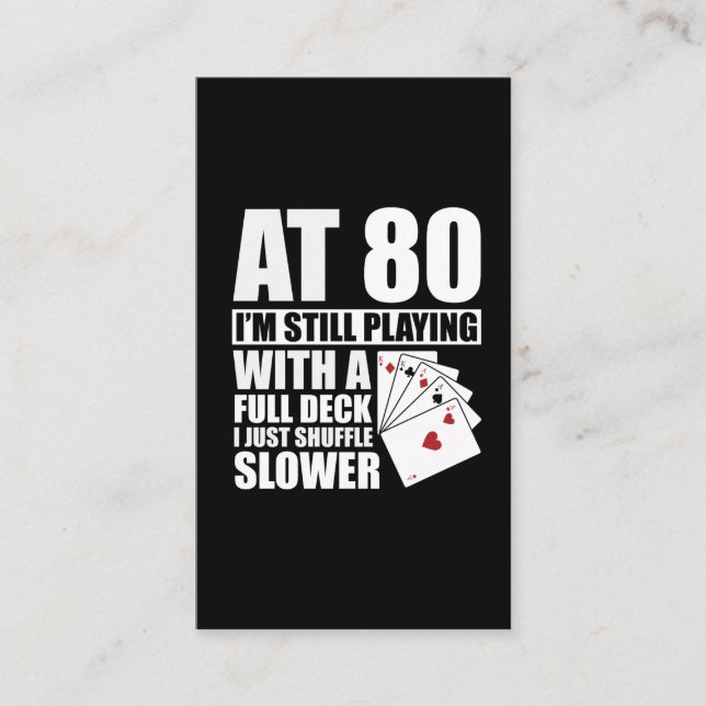 Carte De Visite Amusant joueur de poker de 80e anniversaire de 80  (Devant)