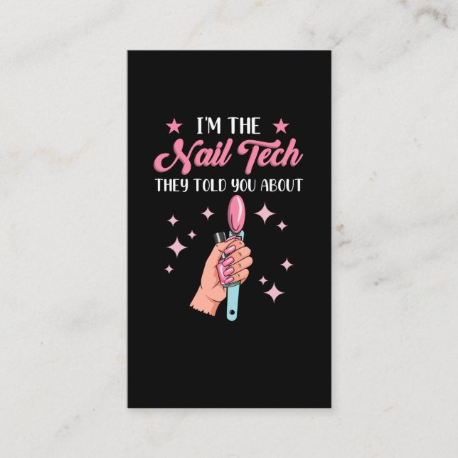 Carte De Visite Amusant Nail Tech Employé Coworker Manicure (Devant)