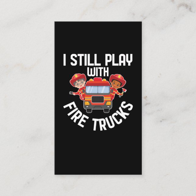 Carte De Visite Amusant pompier Hommes avec pompier (Devant)