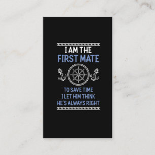 Carte De Visite  Amusant Premier Mate Joke Nautic Humour de naviga