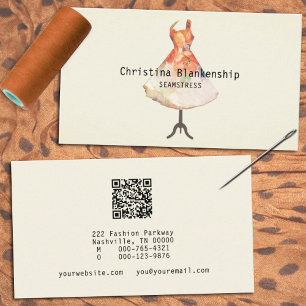 Carte De Visite Amusant Seamstress Mannequin Torso QR Code personn