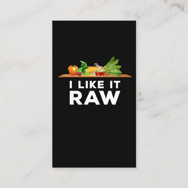 Carte De Visite Amusant végétarien Plaisanterie végétarienne Raw F (Devant)