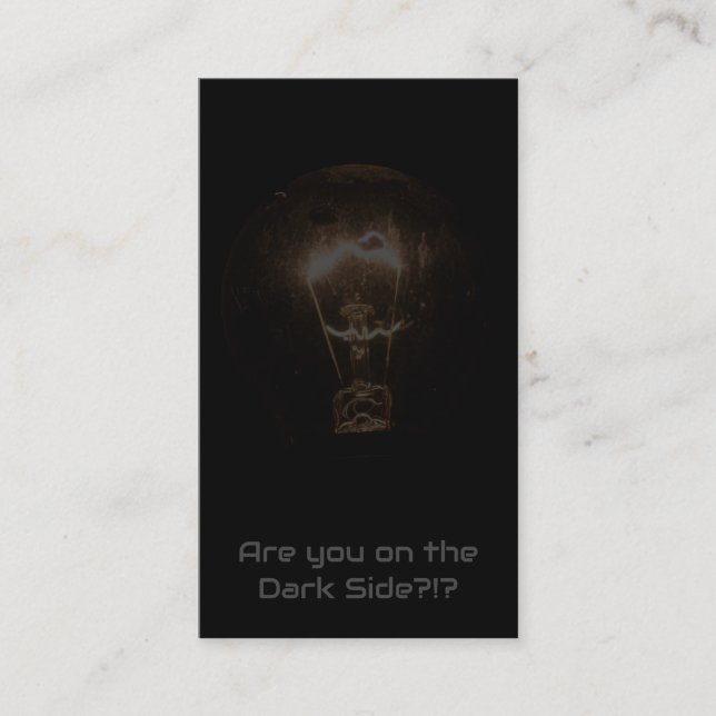 Carte De Visite Amusante ampoule électrique illumine le noir (Devant)