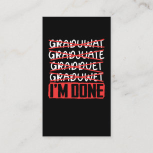 Carte De Visite Amusante blague de graduation Sarcastique étudian