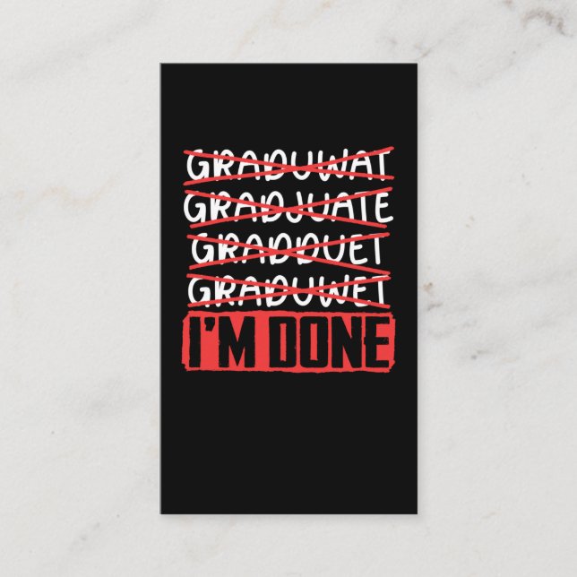 Carte De Visite Amusante blague de graduation Sarcastique étudiant (Devant)