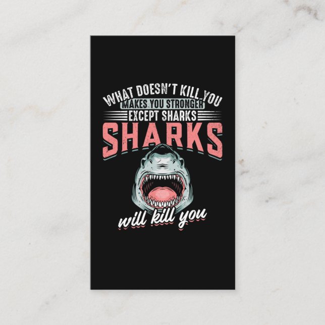 Carte De Visite Amusante nage Humour requin plaisanterie (Devant)
