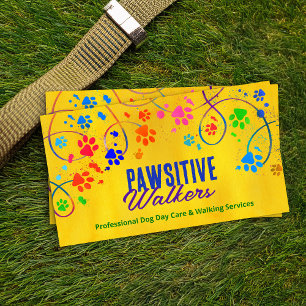 Carte De Visite Amusants sentier empreintes de pattes colorés - Ch