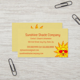 Carte De Visite Amusants Trop Chaud Sunshine Shade Blind Company