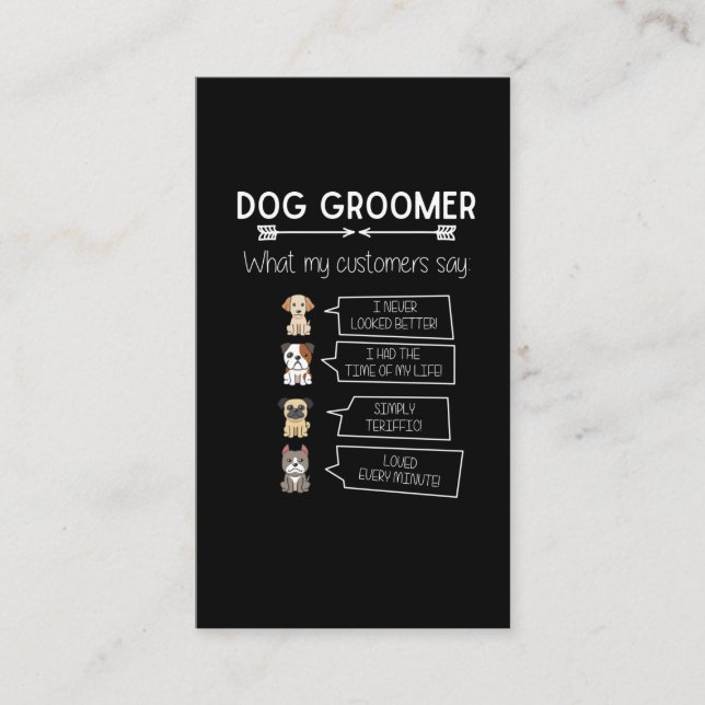 Carte De Visite Amusement amusant pour les chiots (Devant)
