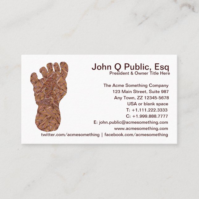 Carte De Visite Amusement de Bigfoot de voie de Sasquatch (Devant)