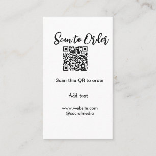 Carte De Visite Analyser pour commander analyser le code QR ajoute