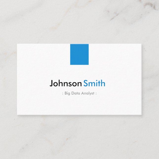 Carte De Visite Analyste de Big Data - Simple Aqua Blue (Devant)