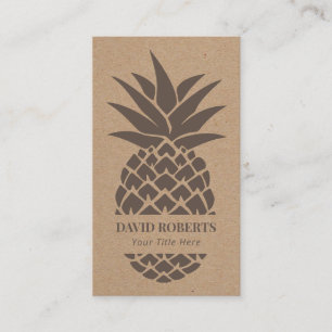 Carte De Visite Ananas Papier d'emballage rustique