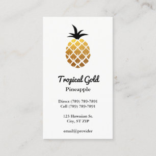 Carte De Visite Ananas photo Golden Foil