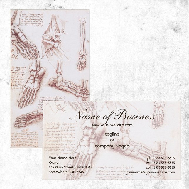 Carte De Visite Anatomie humaine, Skeletons de pieds par Leonardo  (Créateur téléchargé)