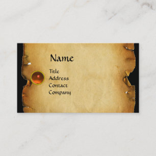 CARTE DE VISITE ANCIEN PARCHEMENT BROWN, PIERRE GEM, ORGE MONOGRAP