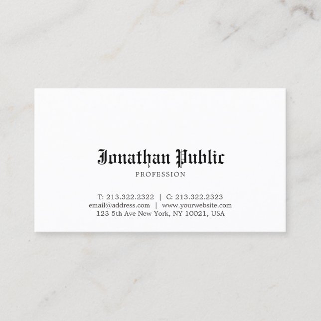 Carte De Visite Ancien style anglais Nostalgique look professionne (Devant)