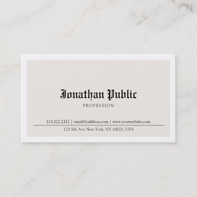 Carte De Visite Ancien style anglais nostalgique look simple tenda (Devant)