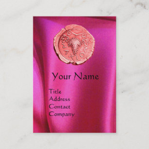 CARTE DE VISITE ANCIENS PINK GRAPES, VÊTEMENT DE SOIE FUCHSIA