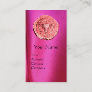 CARTE DE VISITE ANCIENS PINK GRAPES, VÊTEMENT DE SOIE FUCHSIA