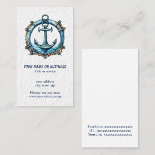 Carte De Visite Ancre et hublot