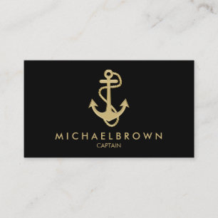 Carte De Visite Ancre nautique Black Gold