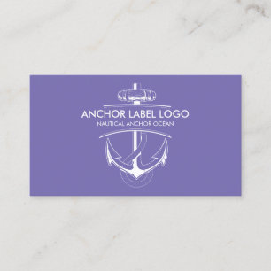 Carte De Visite Ancre nautique moderne violette