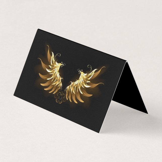 Carte De Visite Ange d'or sur arrière - plan noir (Devant)