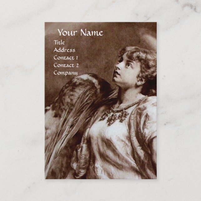 Carte De Visite ANGE ROMANTIQUE AVEC PEUR EN Pearl BLANC BROWN (Devant)