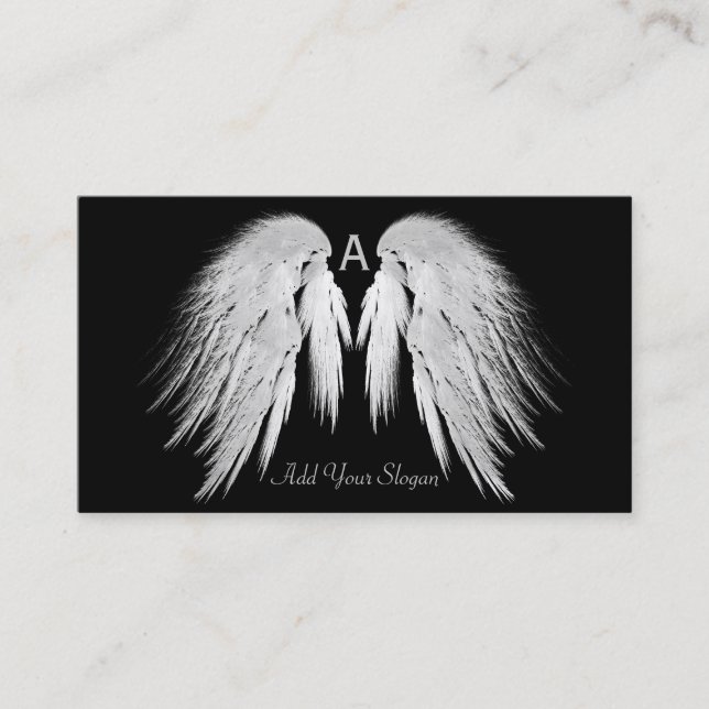 Carte De Visite ANGEL AILES Noir Vous Choisissez Couleur Personnal (Devant)