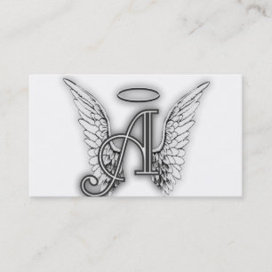 Carte De Visite Angel Alphabet Un Premier Dernier Âge Halo