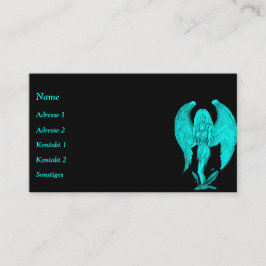 Carte De Visite Angel, Art crayon, design noir vert