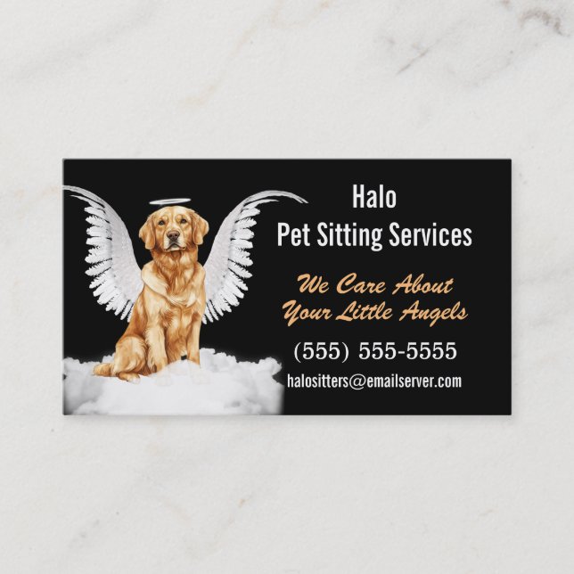 Carte De Visite Angel Chat et Chien Services de pose pour animaux  (Devant)