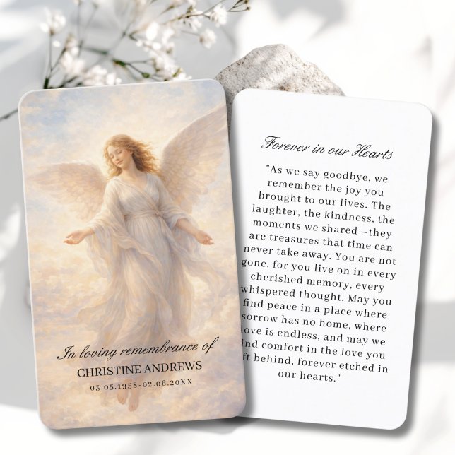 Carte De Visite Angel | In Loving Memory Funeral (Angel | In Loving Memory Funeral Business Card)
