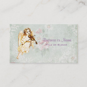 Carte De Visite Angel Jouer un violon sur Arrière - plan papier Vi